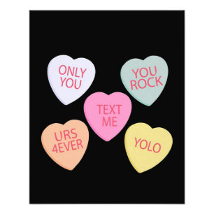 Valentine's Day Conversation Hearts Photo Print