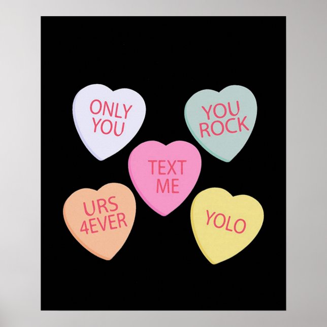 Valentine's Day Conversation Hearts Poster (Front)