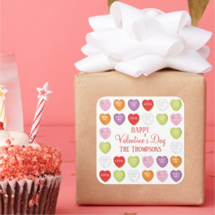 Valentine's Day Conversation Hearts To From Cute  Square Sticker
