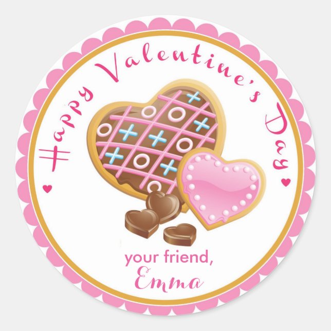 Valentine's Day Cookie Stickers Goodie Bag Sticker (Front)