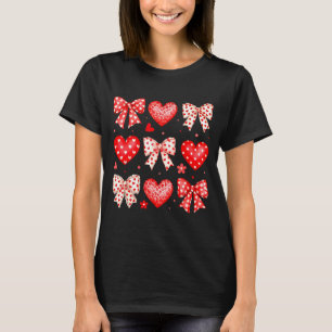 Valentines Day Coquette Bow Hearts Leopard Women G T-Shirt