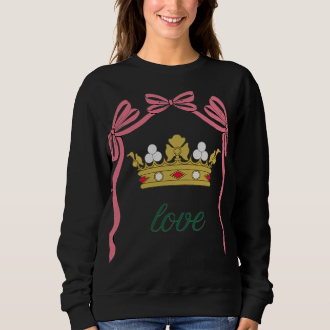 Valentine's Day Coquette Heart Bow Valentine's Sweatshirt (Front)
