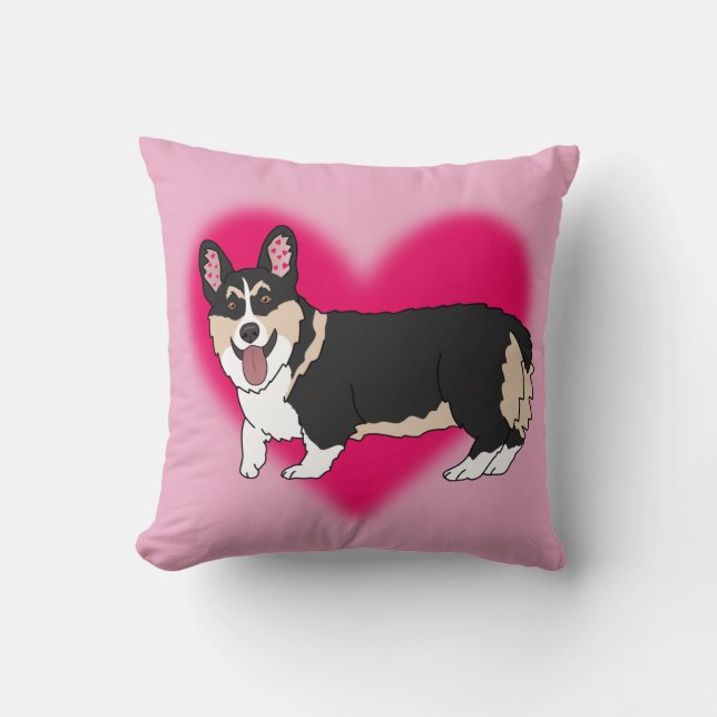 Valentines Day Corgi  Cushion (Front)