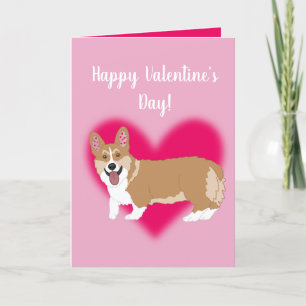 Valentines Day Corgi  Holiday Card