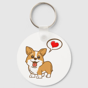 Valentine's Day Corgi Keychain