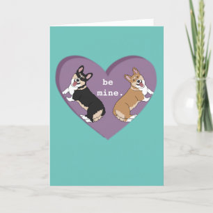 Valentines Day Corgi Pup Holiday Card