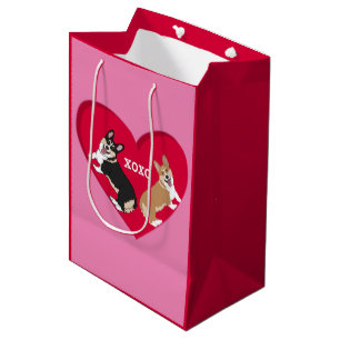 Valentines Day Corgi XOXO Medium Gift Bag