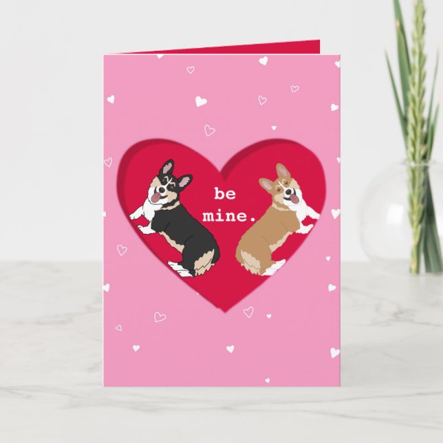 Valentines Day Corgi XOXO   Thank You Card (Front)