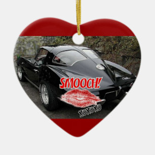 Valentine's Day Corvette Ceramic Tree Decoration