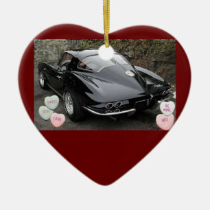 Valentine's Day Corvette Ceramic Tree Decoration
