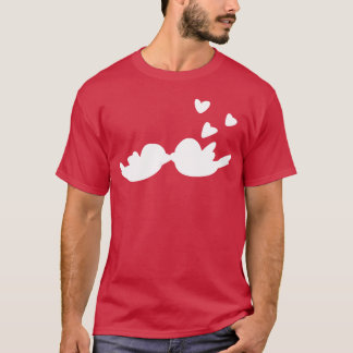 Valentines day couple bird hearts love friend T-Shirt
