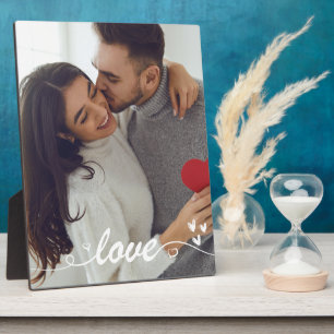 Valentines day couple Photo love hearts Plaque