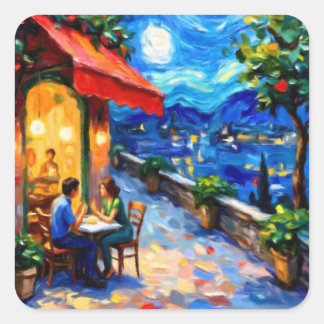 Valentine's Day Couple Square Sticker