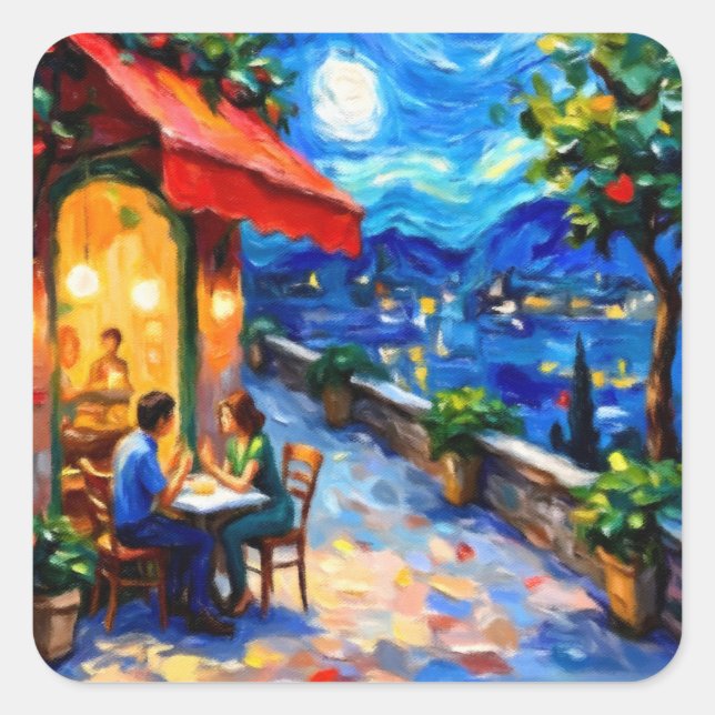 Valentine's Day Couple Square Sticker (Front)