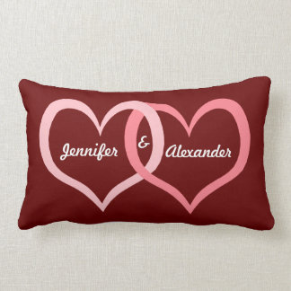 Valentine's Day Couples Name Heart Love Art Lumbar Cushion