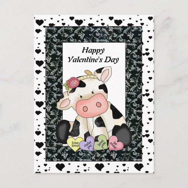 Valentine's Day Cow postcard (Front)