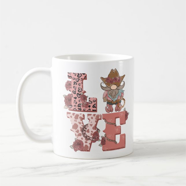 Valentine's Day Cowboy Gnome Coffee Mug (Left)