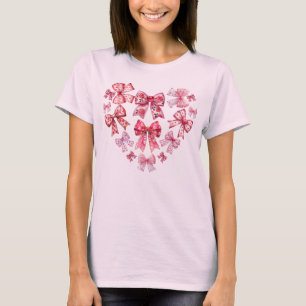 Valentine's Day Croquette Bow Heart T-Shirt