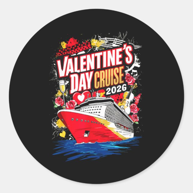 Valentines Day Cruise 2026  Classic Round Sticker (Front)