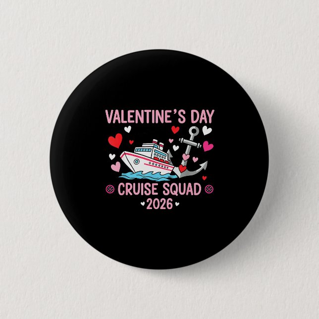 Valentines Day Cruise 2026 Matching Family Couples 6 Cm Round Badge (Front)