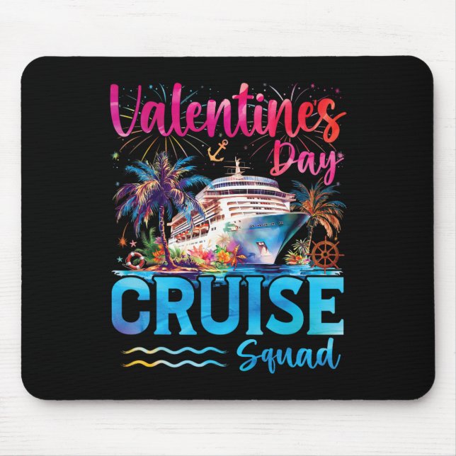 Valentine's Day Cruise Squad 2026 Couples Vacation Mouse Mat (Front)