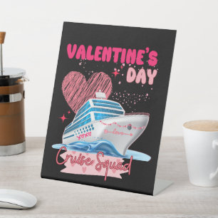 Valentine's Day Cruise Squad Vacation Group Matchi Pedestal Sign