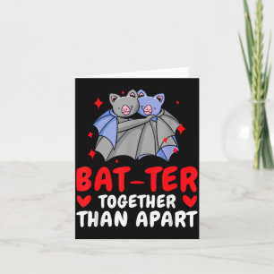 Valentine's Day Cuddling Cute Bats Couple Bat Vale Card