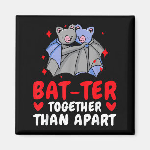 Valentine's Day Cuddling Cute Bats Couple Bat Vale Magnet