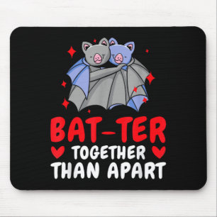 Valentine's Day Cuddling Cute Bats Couple Bat Vale Mouse Mat