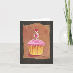 Valentine's Day Cupcake Note Card