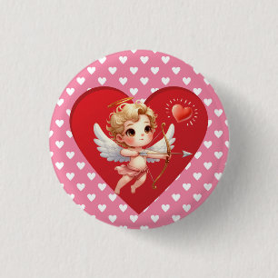 Valentines Day Cupid 3 Cm Round Badge