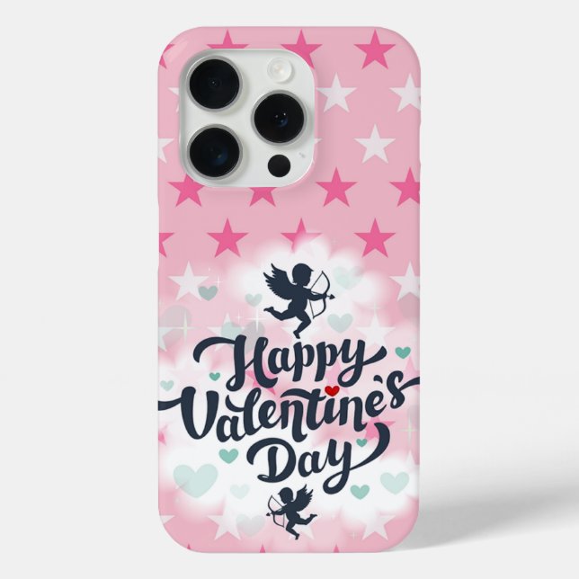 Valentines Day cupid and stars Case-Mate iPhone Case (Back)