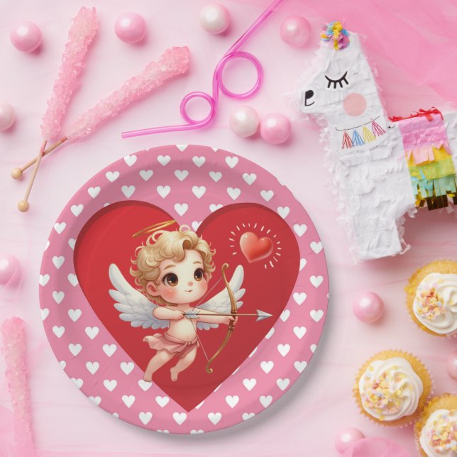 Valentines Day Cupid  Paper Plate (Party)