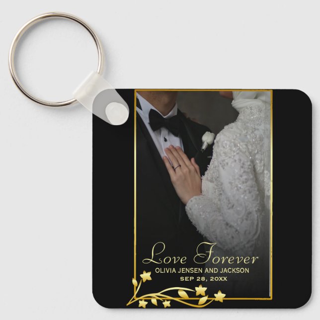 Valentine's Day Custom Couple Photo Key Ring (Front)