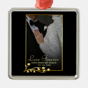 Valentine's Day Custom Couple Photo Metal Tree Decoration