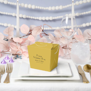 Valentine's Day Custom Name M Gold Take Out Favour Box