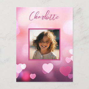 Valentine's Day Custom Photo and Personalised Name Postcard