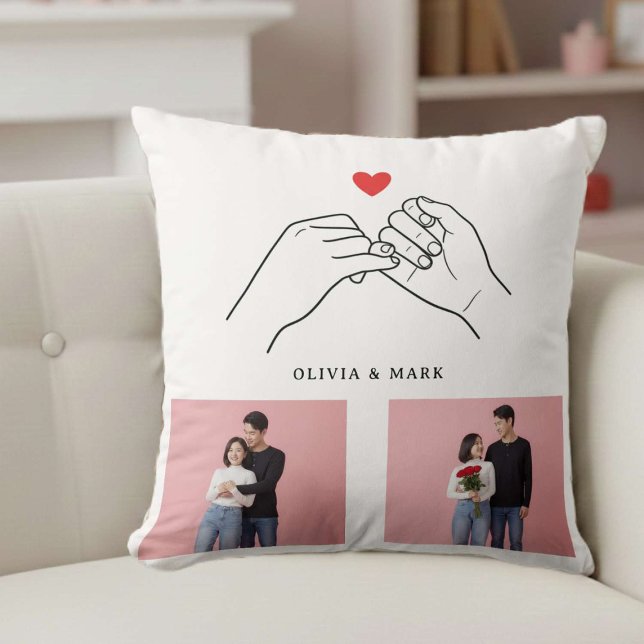 Valentines Day Custom Photo Collage Romantic love Cushion (Creator Uploaded)