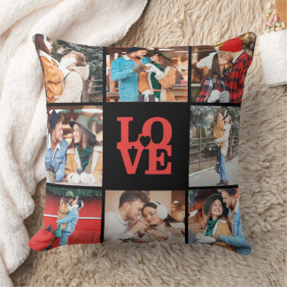 Valentine's Day Custom Photo LOVE Throw Pillow