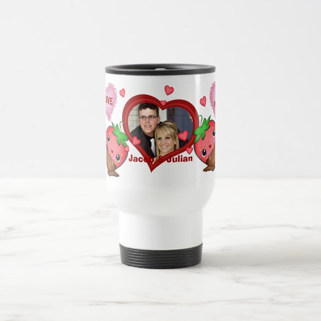 Valentine's Day Custom Photo & Text Travel Mug (Center)