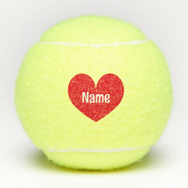 Valentine's Day custom red heart tennis ball gift (Front)