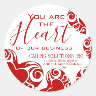 Valentines Day Customer Appreciation Classic Round Sticker