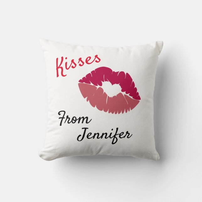 Valentine's Day Customisable Kiss Pillow (Front)