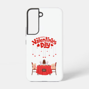 Valentine's Day Cute Chocolate Hearts Teddy Bears  Samsung Galaxy Case