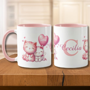 Valentines Day Cute Couple of Kitty Cat Love Mug