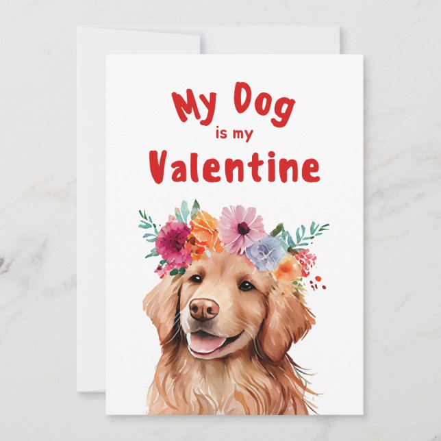 Valentines Day Cute Dog Pet Photo Holiday Card (Front)