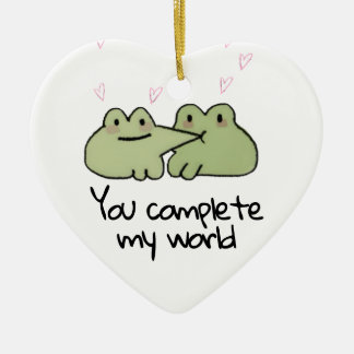 Valentine's Day Cute Frog Love Couple  Ceramic Tree Decoration