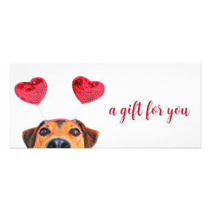 Valentine's Day Cute Fun Dog Headband Gift Card