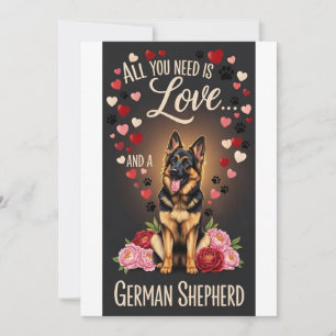 Valentine's Day Cute german shepherd  Photo cuddle Holiday Card