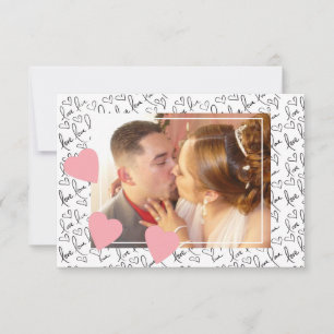 Valentines Day Cute Hand Drawn Hearts Photo Script Card
